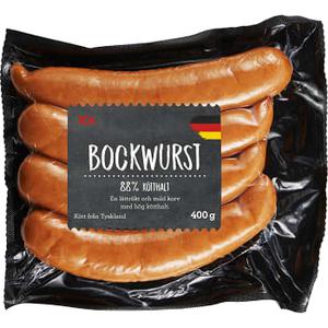 ICA Bockwurst 88% kötthalt 400g