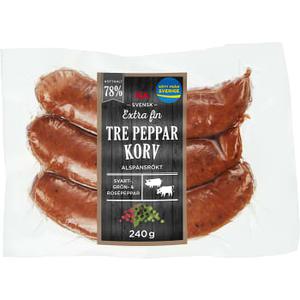 ICA Tre Peppar grillkorv 240g
