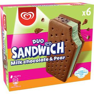GB Glace Duo Sandwich Milk Chocolate & Pear 600ml