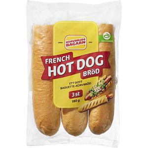 Korvbrödsbagarn French Hot Dog Bröd 3-p 180g