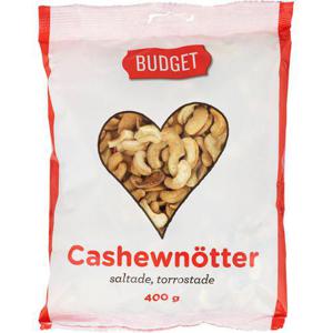 Budget Cashew Saltade och Torrostade 400g