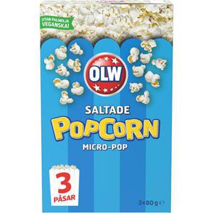 OLW Micropopcorn Saltade 3x80g Olw