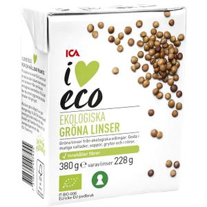 ICA I love eco Gröna Linser 380g