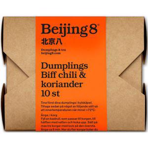 Beijing8 Dumplings Biff Chili & Koriander Fryst 10-p