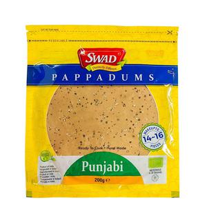 Swad Pappadum Punjabi Svartpeppar indiskt flatbröd
