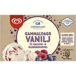 GB Glace Gräddglass Vanilj med Hallon- & Blåbärsrippel 500ml