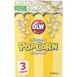 OLW Micropopcorn Smör 3x80g Olw