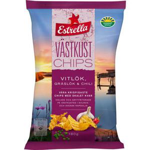Estrella Västkustchips, Vitlök, Gräslök & Chili 180g