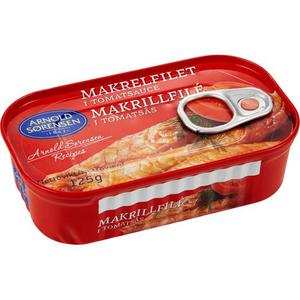 Arnold Sørensen Makrillfilé i Tomatsås 125g