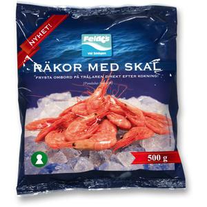 Feldts Räkor med Skal 50/70 MSC Fryst 500g
