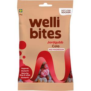 Wellibites Sockerfritt Godis Jordgubb & Cola 70g