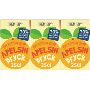Premier Apelsindryck Mindre Socker 3x25cl