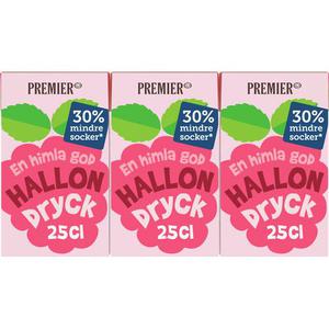 Premier Hallondryck Mindre Socker 3x25cl