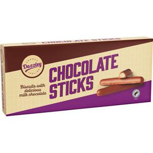 Dazzley Chocolate Sticks 120g