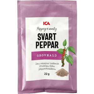 ICA Svartpeppar Grovmalen 22g