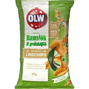 OLW Linschips Ramslök och Gräddfil 90g Olw