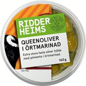 Ridderheims Queenoliver i örtmarinad 160g