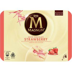Magnum White Chocolate & Strawberry 4-p GB Glace