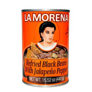 La Morena Frijoles Negros Jalapeño Refried Svarta Bönor