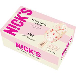 Nick's Glasspinne Jordgubb Vitchoklad 4-p Nicks
