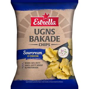 Estrella Ugnsbakade Chips Sourcream & Onion 125g
