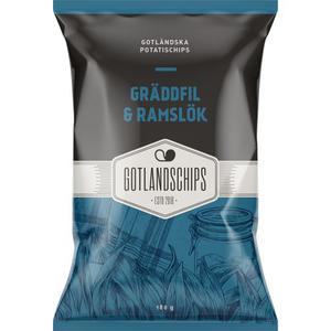 Gotlandschips Chips Gräddfil & Ramslök 180g