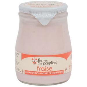 Ferme des Peupliers Yoghurt Jordgubb 140g Ferme des Peuplier
