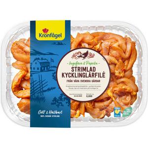 Kronfågel Kycklinglårfilé Strimlad Ingefära & Paprika ca 600g
