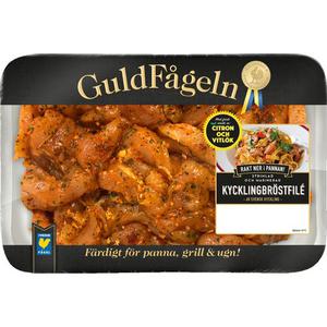 Guldfågeln Kycklingbröstfilé Strimlad Citron & Vitlök 600g