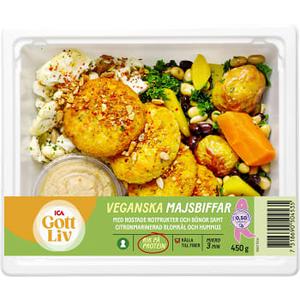 ICA Gott Liv Majsbiffar med rostade rotfrukter och bönor 450g