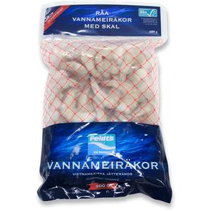 Feldts Vannameiräkor med Skal ASC-Märkt Fryst 600g Feldt's