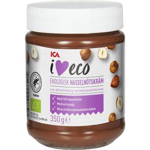 ICA I love eco Hasselnötskräm Solrosolja 350g