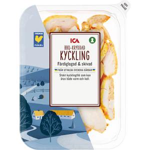 ICA Kyckling fardiglagad skivad BBQ 200g