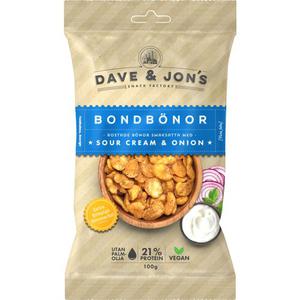 Dave & Jon's Bondbonor Rostade Sourcream & Onion 100g