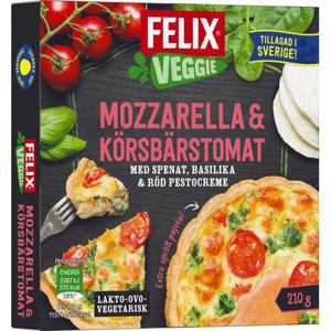 Felix Paj Veggie Mozzarella & Körsbärstomat Fryst 210g