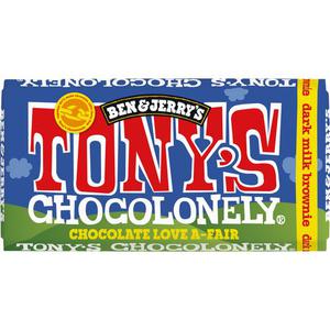 Tony's Chocolonely Mork Choklad Chocolate Brownie Fairtrade 180g Tony'S Chocolonely