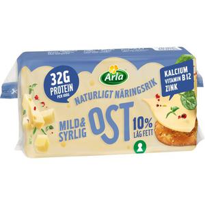 Arla Ost Mild & Syrlig 10% ca 500g