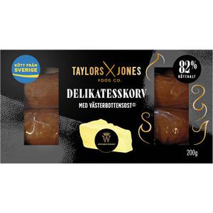 Taylors and Jones Delikatesskorv med Vasterbottensost 82% Kotthalt 200g
