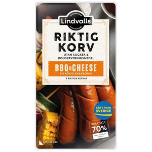 Lindvalls Korv BBQ & Cheese 270g