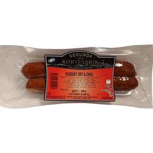 Sorunda Korv Vedrokt Ost & Chili 200g fabrik