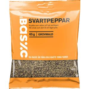 ICA Basic Svartpeppar grovmalen 65g