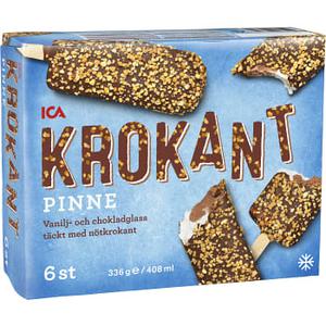 ICA Vanilj- och chokladglass Krokantpinne 6-p