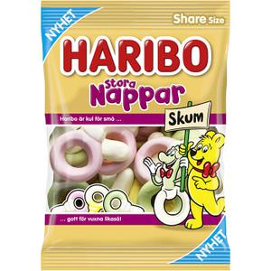 Haribo Godis Stora Nappar Skum 120g