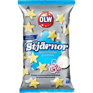 OLW Chips Stjärnor Sourcream & Onion 100g