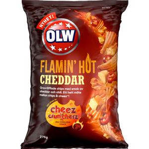OLW Chips Flaming Hot Cheddar 275g Olw