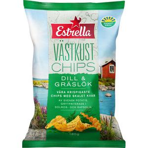 Estrella Vastkustchips Dill & Graslok 180g