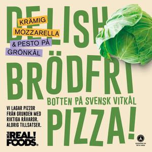 FOR REAL! FOODS Vitkalspizza Mozzarella Pesto Fryst 260g