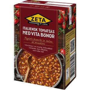 Zeta Italiensk Tomatsas med Vita Bonor 390g