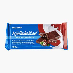 Biltema Mjolkchoklad med hasselnotter