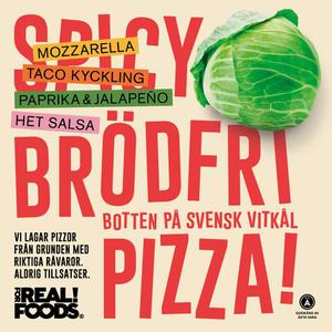 FOR REAL! FOODS Vitkalspizza Taco Fryst 280g